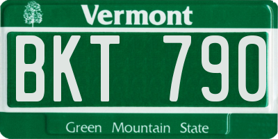 VT license plate BKT790