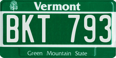 VT license plate BKT793
