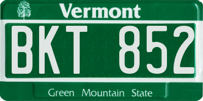 VT license plate BKT852