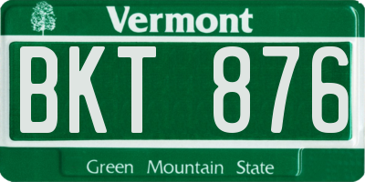 VT license plate BKT876