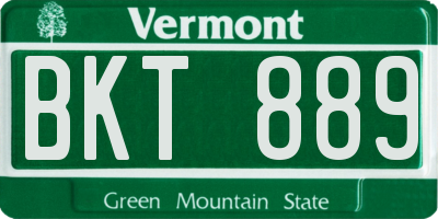 VT license plate BKT889