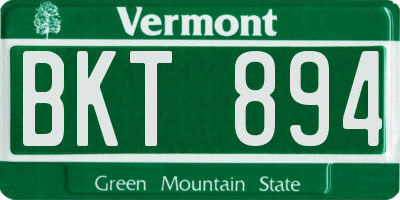 VT license plate BKT894