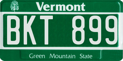 VT license plate BKT899