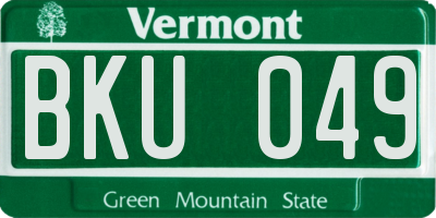 VT license plate BKU049