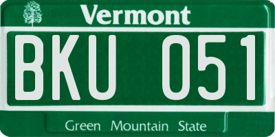 VT license plate BKU051