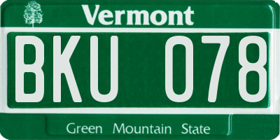 VT license plate BKU078