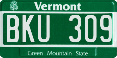 VT license plate BKU309