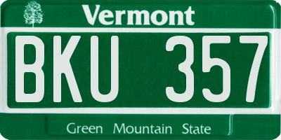VT license plate BKU357