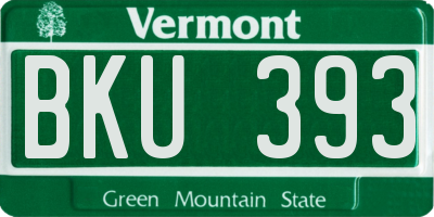 VT license plate BKU393
