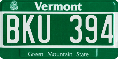VT license plate BKU394