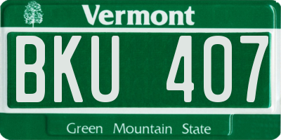 VT license plate BKU407