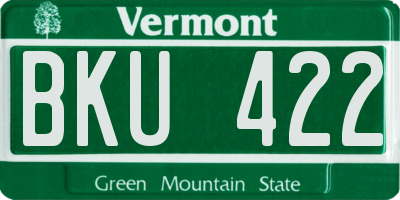 VT license plate BKU422