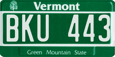VT license plate BKU443