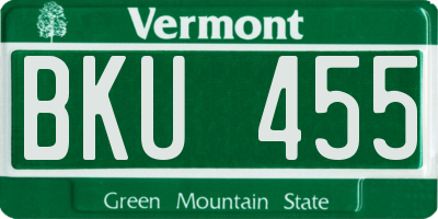 VT license plate BKU455