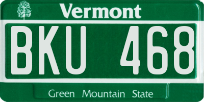 VT license plate BKU468
