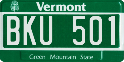 VT license plate BKU501