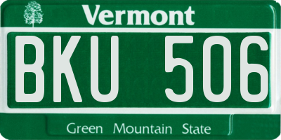 VT license plate BKU506