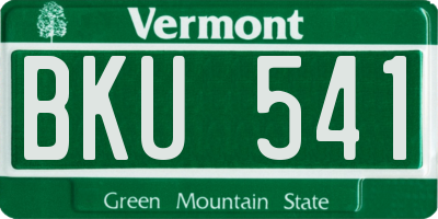 VT license plate BKU541
