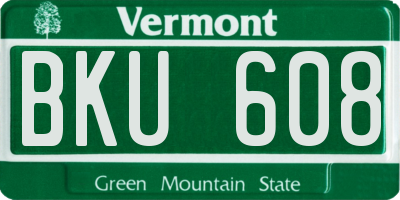 VT license plate BKU608