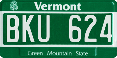 VT license plate BKU624