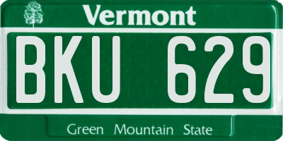 VT license plate BKU629
