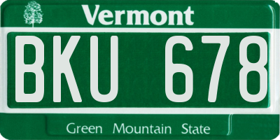 VT license plate BKU678