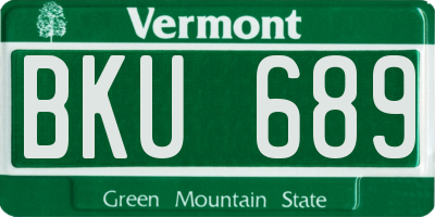 VT license plate BKU689