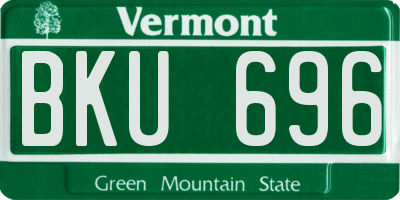 VT license plate BKU696