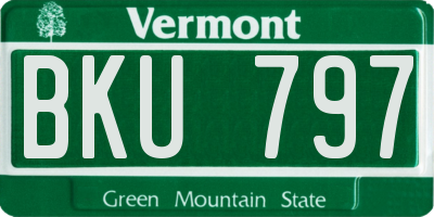 VT license plate BKU797