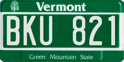 VT license plate BKU821