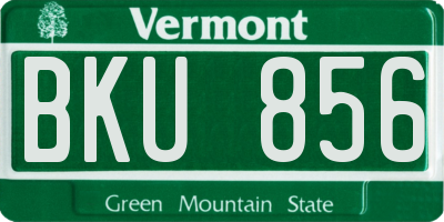 VT license plate BKU856