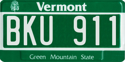VT license plate BKU911