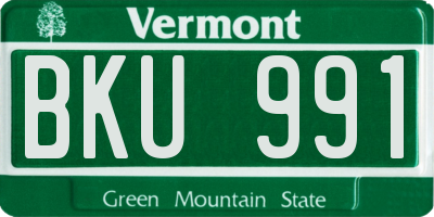 VT license plate BKU991
