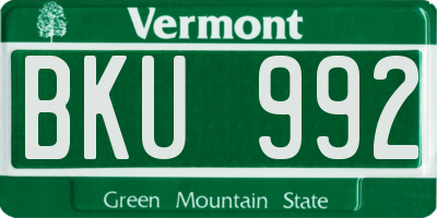 VT license plate BKU992