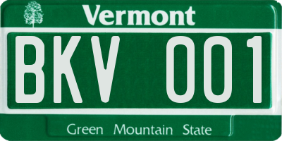 VT license plate BKV001