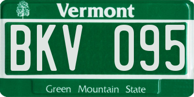 VT license plate BKV095
