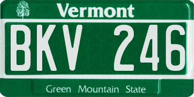 VT license plate BKV246