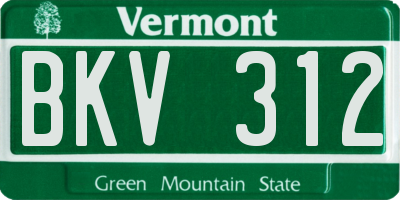 VT license plate BKV312