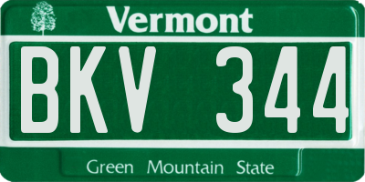 VT license plate BKV344