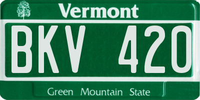 VT license plate BKV420