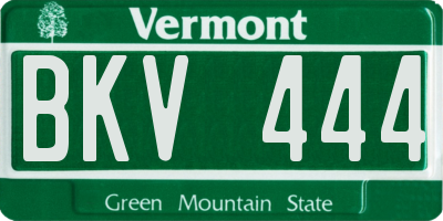 VT license plate BKV444