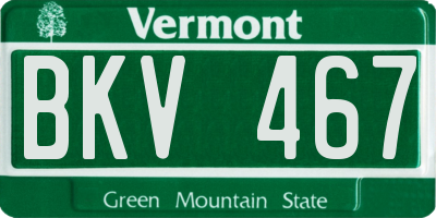 VT license plate BKV467