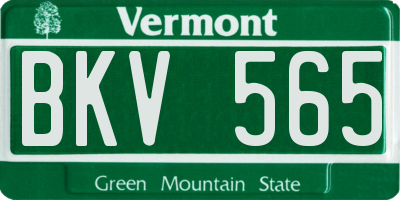 VT license plate BKV565
