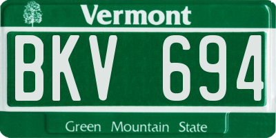 VT license plate BKV694