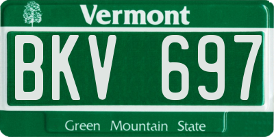 VT license plate BKV697