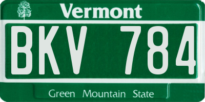 VT license plate BKV784