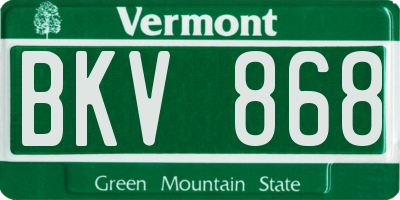 VT license plate BKV868