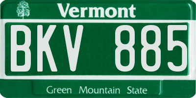 VT license plate BKV885