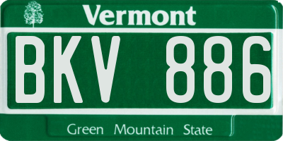 VT license plate BKV886