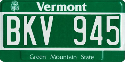 VT license plate BKV945